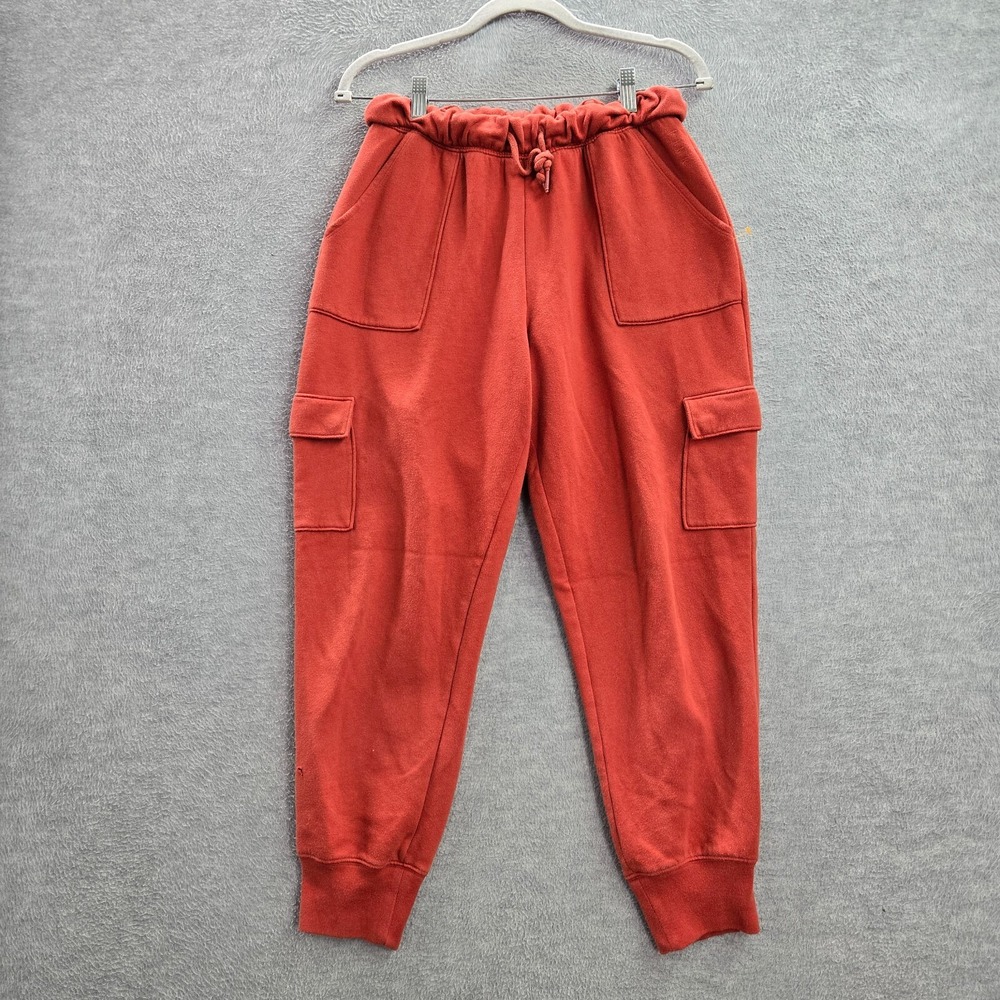 PINK Women Activewear Pants S Red Cargo Jogger Cotton Polyester Outdoor READ